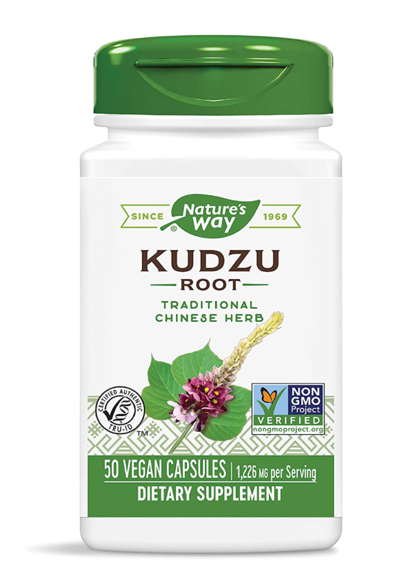 Kudzu Root Supplement - Nature's Way (white bottle with green cap, black writing, and green details)